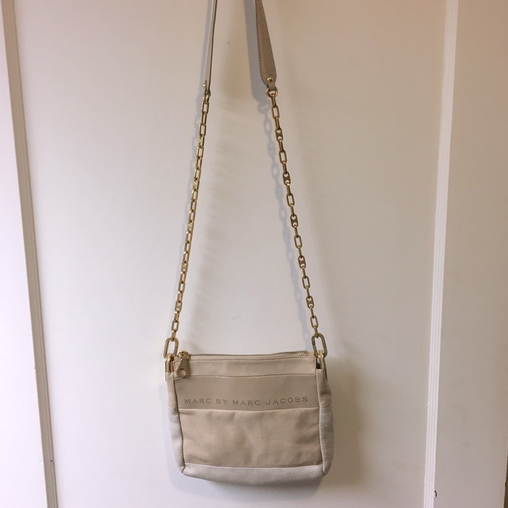 Marc by Marc Jacobs / bone tan leather & suede chain bag